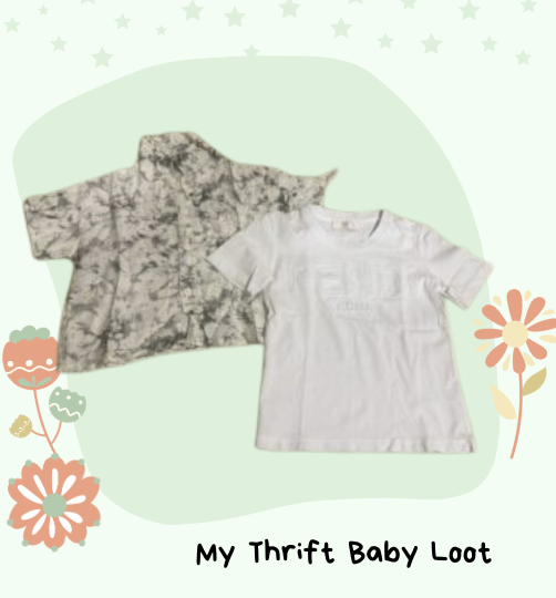 NEW unisex white tshirt and shirt set (3-4 years)